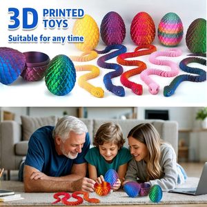 Set de Huevos de Serpiente de Animales Congelados Impresos en 3D - Juguete Novedoso de Plástico que Brilla en la Oscuridad |   Aliviador de Estrés y Decoración de Pascua para Niños al por Mayor - Product Image 3