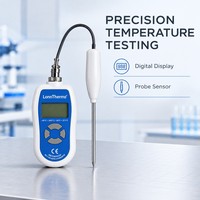Thermomètre numérique portable avec capteur de température, rappel par vibration, mémoire max/min, étanchéité IP68, en acier inoxydable de qualité alimentaire