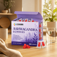 Gélules de Magnésium et Ashwagandha 180 unités 300mg, Gommes OEM Personnalisées Marque Privée, Supplément Qualité Supérieure Usine Certifiée