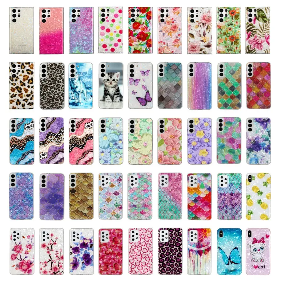 Coque de téléphone en TPU à imprimé IMD, design personnalisé avec motif coquille, pour Samsung S22 ultra S1 Plus S20FE A53, vente en gros