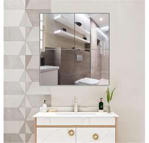 Hot Selling Square Self-adhesive Personalizzato Sticker <strong>Mirror</strong> Glass Frameless <strong>Sticky</strong> <strong>Wall</strong> <strong>Mirror</strong> Decorative Splicing <strong>Mirror</strong> - Product Image 3