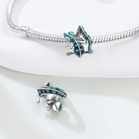 Breloque Gecko en Alliage Plaqué Argent, Changeant de Couleur selon la Température, Émail, Œil en Zircon Cubique, Unisexe, pour Bracelet, Collier, Bijoux DIY