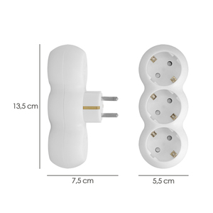 Adattatore triplo Schuko dritto 16A. 250V. - Product Image 2