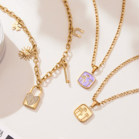 Colliers pendentifs fleur mignonne en émail plaqué or pour femmes, accessoires pour enfants et cadeaux