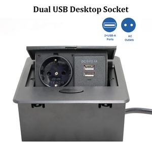 Table de réunion de bureau encastrée Bureau escamotable Prise de courant avec câbles CE 30 cm <span class=keywords><strong>Connecteur</strong></span> <span class=keywords><strong>USB</strong></span> - Product Image 4