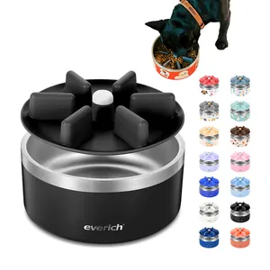 Hot sale Pet Dog Bows Stainless Steel Dog Bowl with No Spill Non-Skid Silicone Mat Water and Food Feeder Bowls with slow feeder