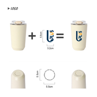 Mug à café isotherme en acier inoxydable à double paroi réutilisable de 450 ml, sans BPA, avec logo personnalisé, portable, 250 ml, 360 ml, tasse à café pour voiture