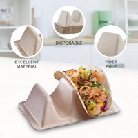 Usine personnalisée biodégradable bon marché canne à sucre bagasse pulpe 3 4 compartiments porte-taco jetable boîte d'emballage avec logo
