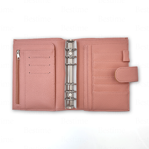 Organiseur <span class=keywords><strong>de</strong></span> planification A6 rose poudré <span class=keywords><strong>de</strong></span> luxe avec texture grainée effet litchi pour l'école et la maison - Product Image 1