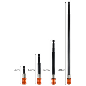 4Pc Hex Shank Extension Rod 1/4 In 60mm 100mm 150mm 300mm Quick <b>Change</b> Metric Carbon Steel Black Oxide Finish - Product Image 4
