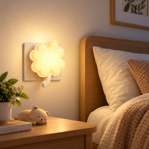 Veilleuse murale à brancher OEM ODM avec capteur crépusculaire, lampe LED décorative en forme de trèfle pour couloir et entrée - Product Image 4