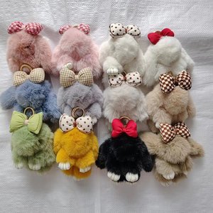 13cm dễ thương mềm đồ chơi sang trọng Bunny Keychain <span class=keywords><strong>Mini</strong></span> Fluffy Bow thỏ Keychain Pom Pom búp bê Bunny vài Móc chìa khóa mặt dây chuyền quyến rũ Quà Tặng - Product Image 6