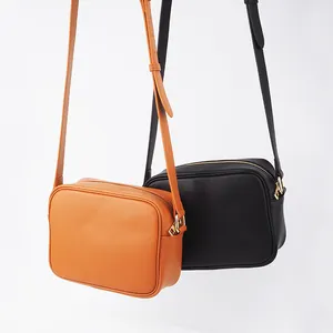 Women's Saffiano Style Leather Shoulder Bag Single Strap Zipper Closure Handbag with Polyester Lining Handbag Logo Labels