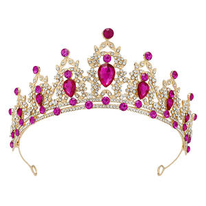 Corona Nuziale Barocca in Lega con Strass Colorati, Fascia <span class=keywords><strong>per</strong></span> Capelli Perfetta <span class=keywords><strong>per</strong></span> Abito da Sposa e Decorazione <span class=keywords><strong>Torta</strong></span> - Product Image 2