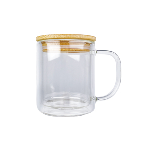 Tasses en verre à double paroi 9oz 11oz 15oz, effet boule à neige scintillante, tasse à café en verre sublimable 15oz pour impression par transfert thermique - Product Image 1