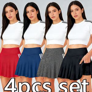 Oferta en Temu: 4 Piezas de Falda-Pantalón Deportiva para Mujer, Cintura Alta, Fluida, para Golf, Tenis, con Bolsillos, Ropa Deportiva Informal para Correr - Product Image 5