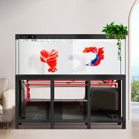 Aquarium pour poissons avec pompes à eau, sans tuyauterie, grand aquarium industriel pour arowana, verre ultra-clair, filtre à sump, faible entretien