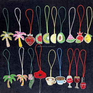 Ph117 Tùy Chỉnh Rhinestone Ngọc Trai Đính Cườm Sứa Biển Ngựa <span class=keywords><strong>Appliques</strong></span> Treo Sợi Dây Thừng Các Bản Vá Lỗi Pha Lê Túi Dây Buộc Vá - Product Image 2