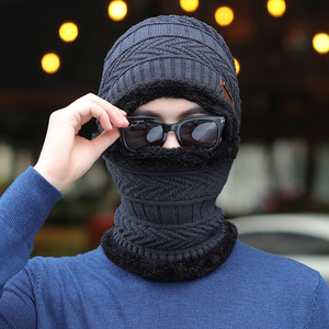 Ensembles de bonnets et d'écharpes <span class=keywords><strong>pour</strong></span> hommes en tricot thermique <span class=keywords><strong>pour</strong></span> l'équitation et l'hiver - Product Image 3
