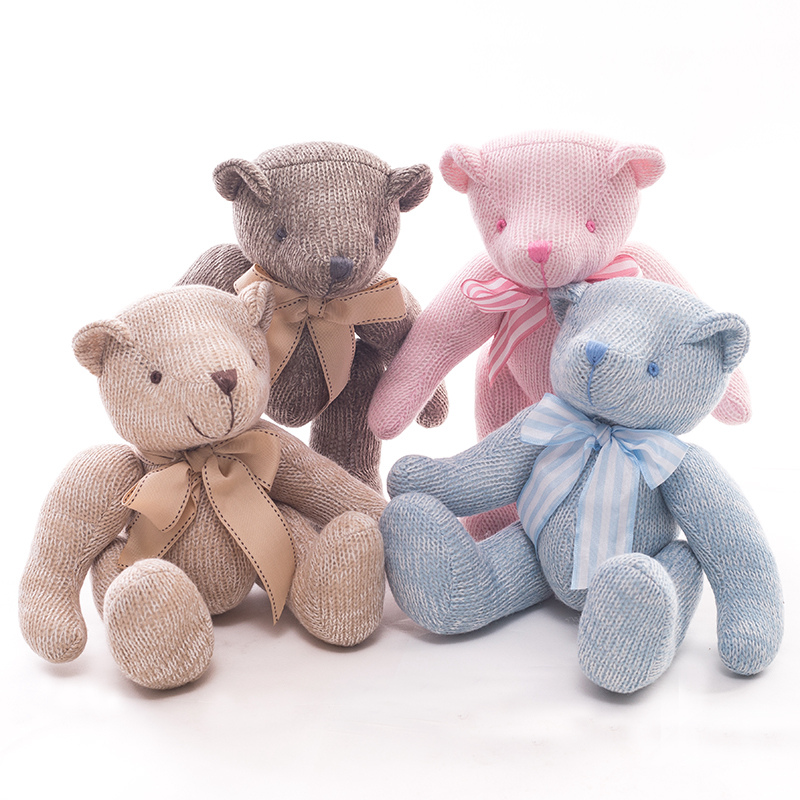 28Cm Dệt Kim Gấu Teddy Đồ Chơi Móc Sang Trọng Búp Bê Động Vật Handmade Đồ Chơi Dệt Kim Đồ Chơi Cho Bé