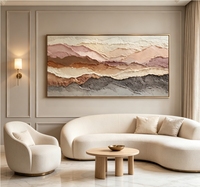 Peinture à l'huile abstraite texturée, paysage de montagne à texture épaisse, peinte à la main, sur toile, pour décoration murale intérieure