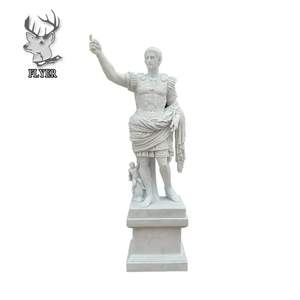 Estatua de Julio César de Mármol Blanco de Tamaño Real para Decoración de Parques al Aire Libre, Escultura del Emperador Romano César Augusto - Product Image 3