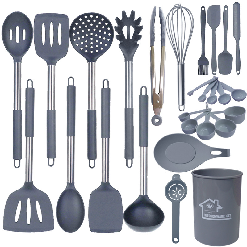 Amazon silicona utensilios de cocina conjunto de 27-gris