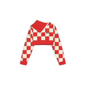 <span class=keywords><strong>Pull</strong></span> en maille asymétrique à <span class=keywords><strong>col</strong></span> <span class=keywords><strong>roulé</strong></span> pour <span class=keywords><strong>femme</strong></span>, motif écossais, coupe oversize, avec boutons, décontracté, court, pour l'hiver - Product Image 5