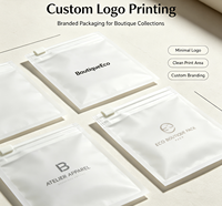 Emballage de vêtements de boutique haut de gamme, logo personnalisé, sac coulissant transparent en PLA PBAT compostable et biodégradable, haute résistance