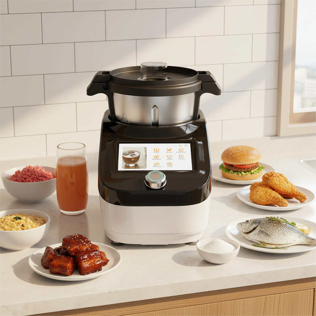 Smart Multifunctional Food Processor Built-in WiFi All-in-one Mixing Steaming Kitchen Cooking Food Robot Thermo Cooker KM02002