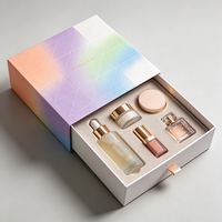 Boîte à tiroir en carton rigide écologique, finition mate avec dorure à chaud, emballage de parfum haut de gamme réutilisable