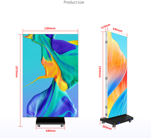 Écran publicitaire vidéo numérique LED portable à 3 volets, intérieur/extérieur, affichage couleur, facile à déplacer et à installer, animation, pour détaillants - Product Image 6