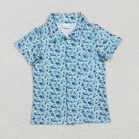 Chemise pour garçon avec boutons en forme de cactus et de voitures de dessin animé