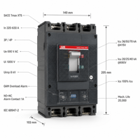 Interruptor Automático de Caja Moldeada ABB Tmax XT5 320A-630A 3P 4P MCCB 400V 690V Protección Contra Sobrecarga y Cortocircuito, Certificación CCC, Disponible en Fábrica