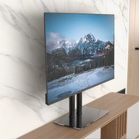 Support de bureau grand écran avec base en verre, 70kg robuste, VESA 670x400mm Max, convient aux moniteurs 42-80 ", approvisionnement direct d'usine