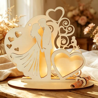 Cadeau de mariage en bois avec lumières féériques, cadeau en forme de cœur pour les jeunes mariés, cadeau de mariage décoratif