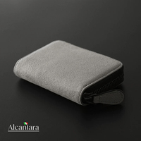 Dompet Kartu Berlapis Kain Tenun Presisi Kustom Berkualitas Tinggi Mewah untuk Tempat Kartu Bisnis Alcantara