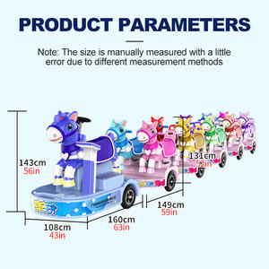 HAOJILE centro comercial Parque de Atracciones alimentado por batería colorido caballo carrusel sin rieles tren turístico coche eléctrico - Product Image 5