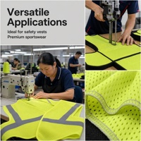Tissu en maille 100 % polyester vert 105 g/m² léger et respirant pour sac à linge et sac à cordon