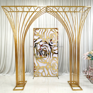 FURUN Juego de arco de boda de acero inoxidable Puerta de metal súper grande y soporte de decoración de flores para accesorios de escenario de boda y fiesta - Product Image 3