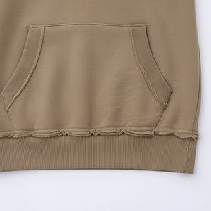 Streetwear personnalisé Pull à capuche en détresse pour hommes Acid Washed Reverse Stitching French Terry Hoodie Gradients Sun Faded hoodie - Product Image 1