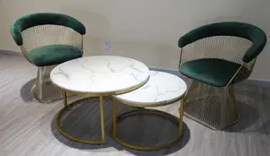 Großhandel Metall-Esszimmerstühle Warren <span class=keywords><strong>Platner</strong></span> Bürostühle Gelegenheitsstühle Samtgrüner Sessel Kaffeestuhl - Product Image 3