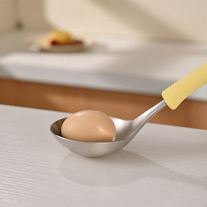 Cuchara de Sopa de Acero Inoxidable Antiadherente de Alta Calidad al por Mayor con Mango de Silicona, Cucharón Coreano para Servir Arroz, Utensilio que No Raya - Product Image 6