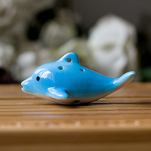 เครื่องดนตรีโอคาริน่าทำจากเซรามิกรูปปลาโลมากุญแจไฟฟ้ากระแสสลับ6รูตรงกลาง - Product Image 6