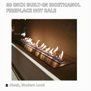 <span class=keywords><strong>Chimenea</strong></span> de <span class=keywords><strong>Bioetanol</strong></span> Integrada de 60 Pulgadas con Control Remoto, Moderna para Apartamentos, Construcción de Acero Inoxidable, Uso en Interiores - Product Image 2