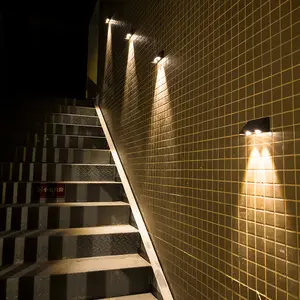 야외 계단 울타리 안뜰을위한 새로운 도착 위아래로 태양 벽 조명