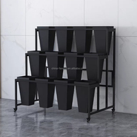 Présentoirs de magasin de fleurs artificielles en métal et PVC Offre Spéciale pour les supermarchés de magasins de balcon de couloir à la maison