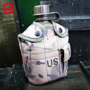 Hiking Camping US Outdoor Portable Drinking <strong>Water</strong> <strong>Bottle</strong> Survival Camouflage Kettle Equipment With Carrying Bag - Product Image 2