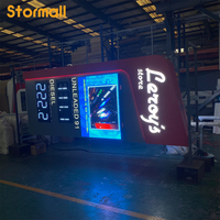Panneau LED numérique pour station-service extérieure, écran couleur personnalisable, panneau vidéo LED dynamique sur pied