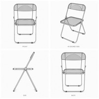 Chaise pliante en acier inoxydable pour restaurant, café et bar, usage commercial, fourniture de meubles en gros directement de l'usine
